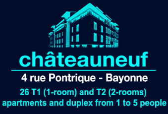 Ch&acirc;teauneuf, 4 rue Pontrique, Bayonne, 26 appartements T1 et T2 et duplex, de 1 &agrave; 5 personnes