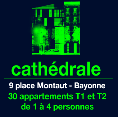 Cath&eacute;drale, 9 place Montaut, Bayonne, 30 appartements T1 et T2 de 1 &agrave; 4 personnes